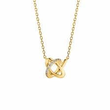 9ct Cubic Zirconia Open Knot Necklet