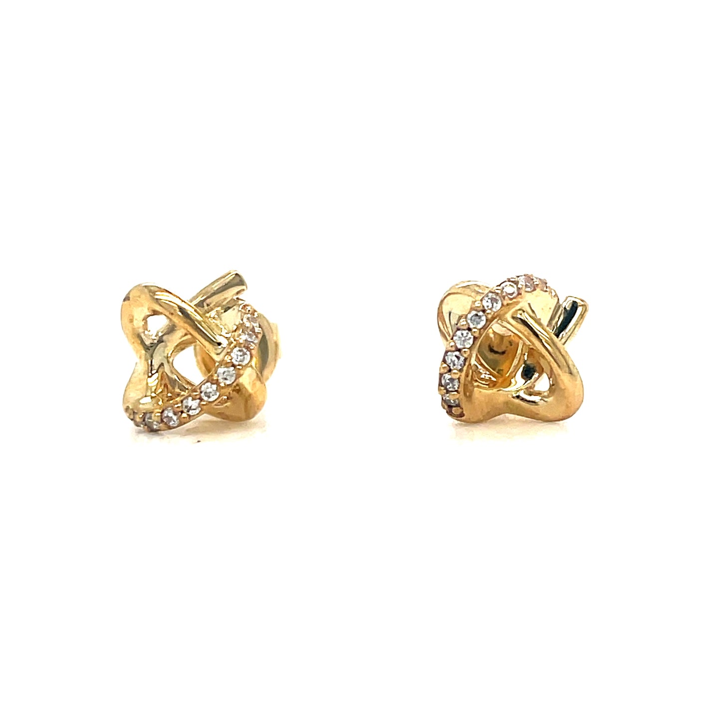 9ct Cubic Zirconia Open Knot Earrings