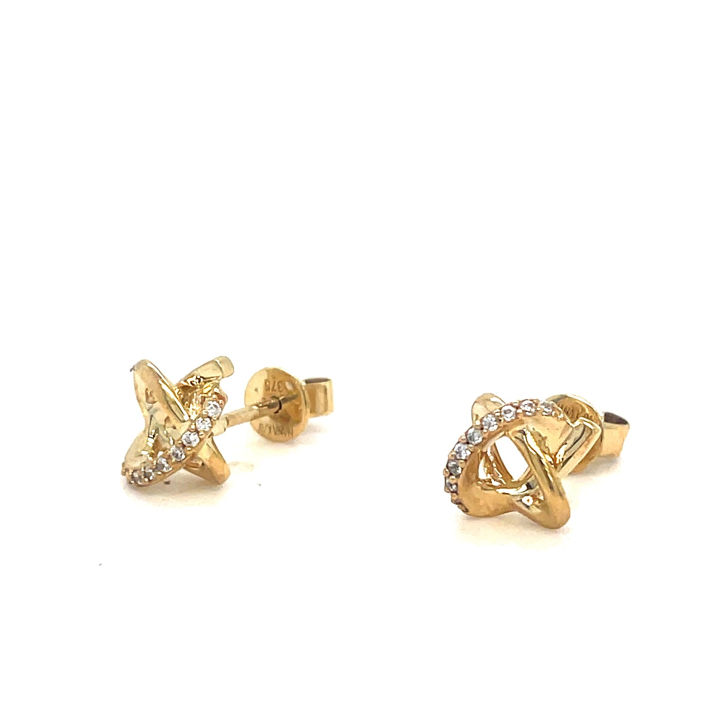 9ct Cubic Zirconia Open Knot Earrings