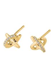 9ct Cubic Zirconia Open Knot Earrings