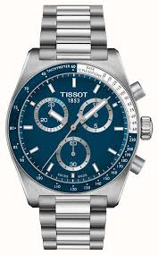 Gents Tissot Stainless Steel PR516 Chonograph Watch With Blue Dial