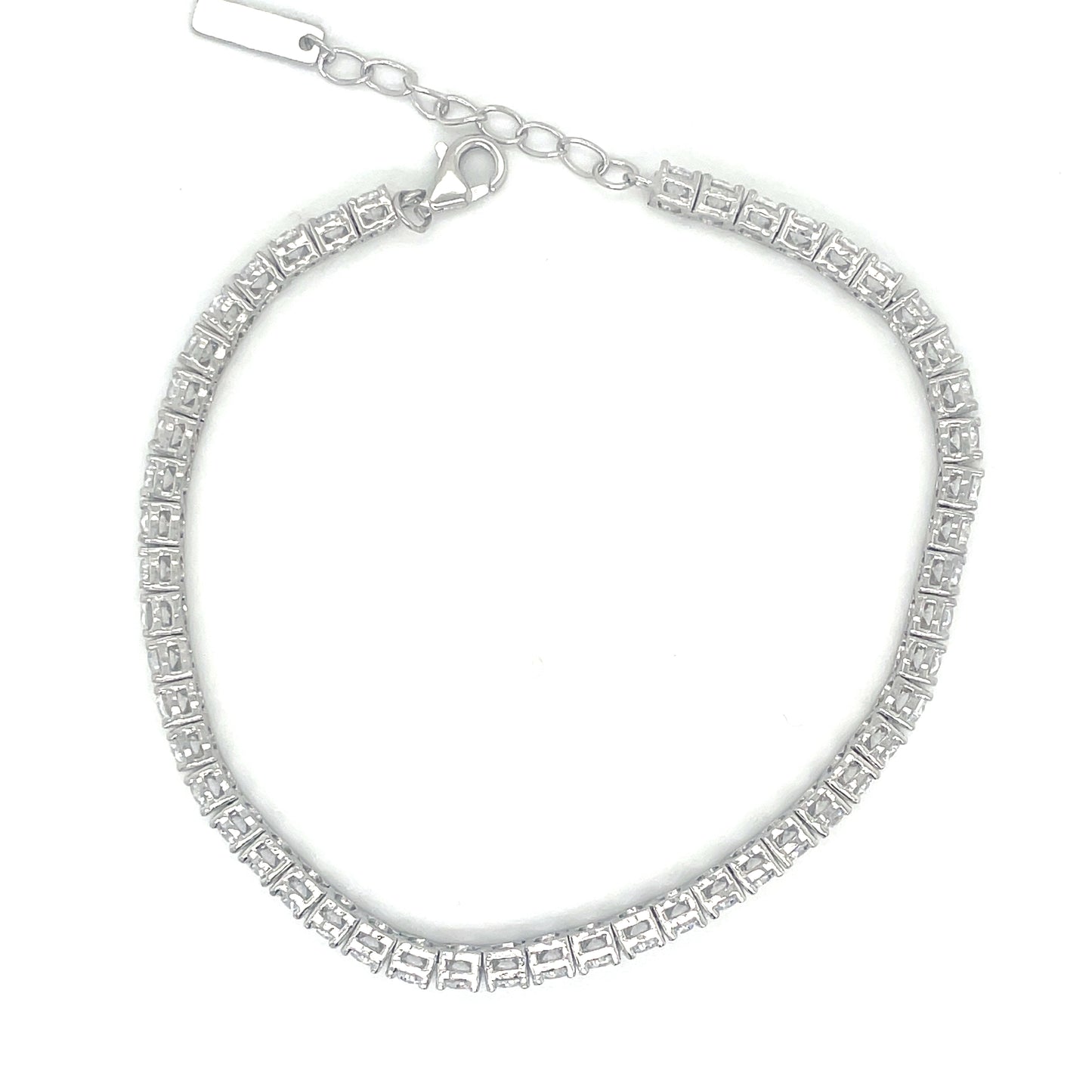Sterling Silver 3mm Cubic Zirconia Tennis Bracelet