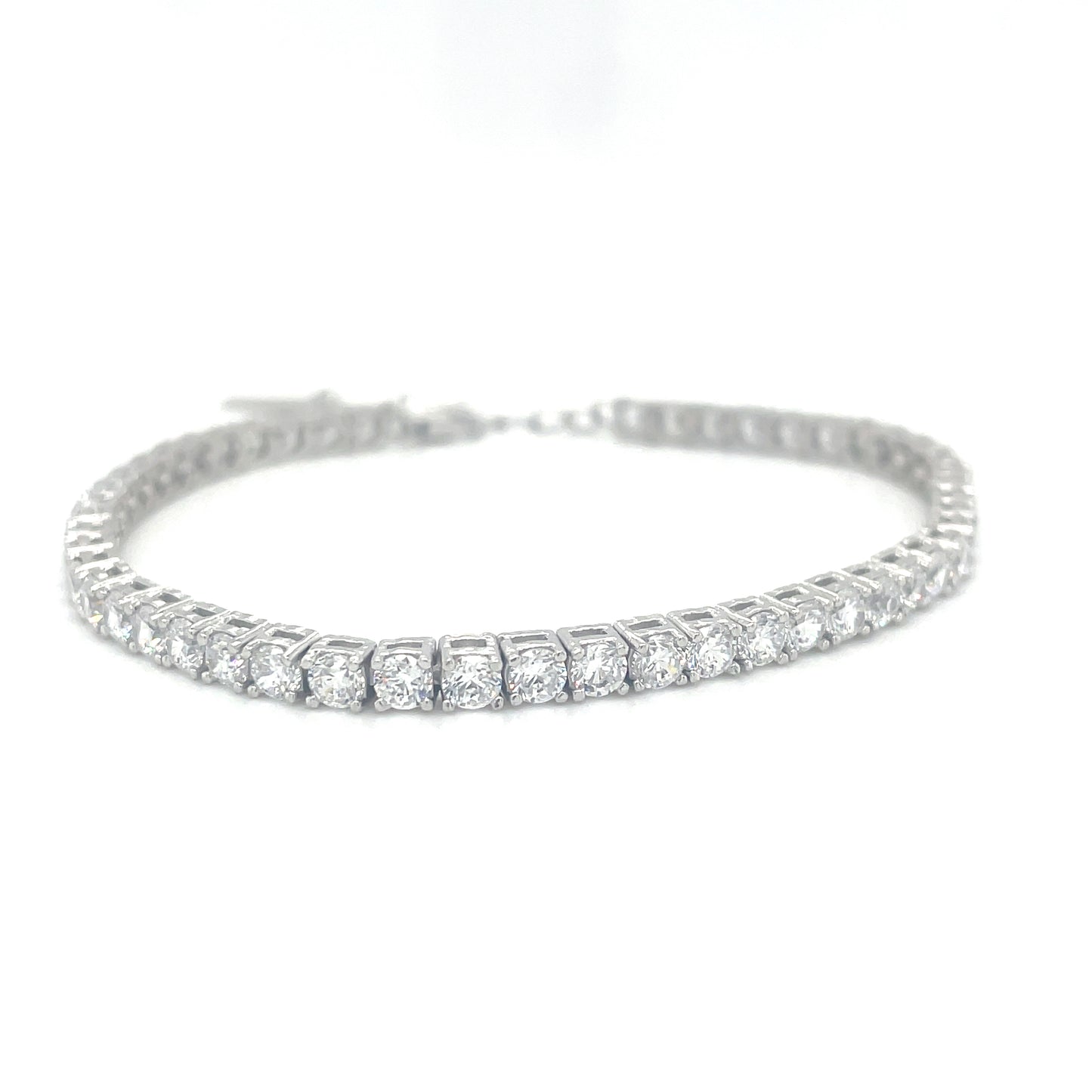 Sterling Silver 3mm Cubic Zirconia Tennis Bracelet