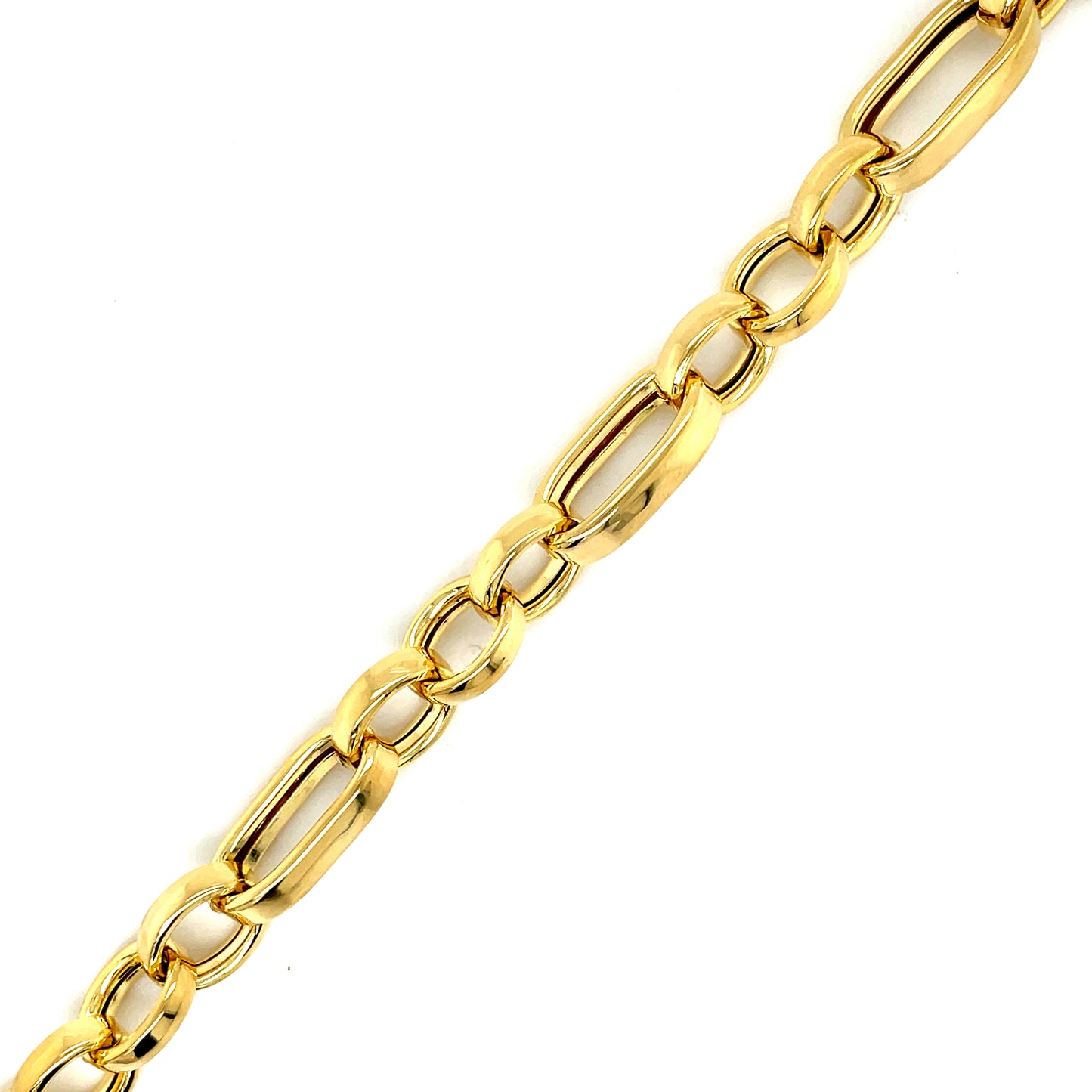 Bronzallure Gold Plated Oval Round Link Bracelet