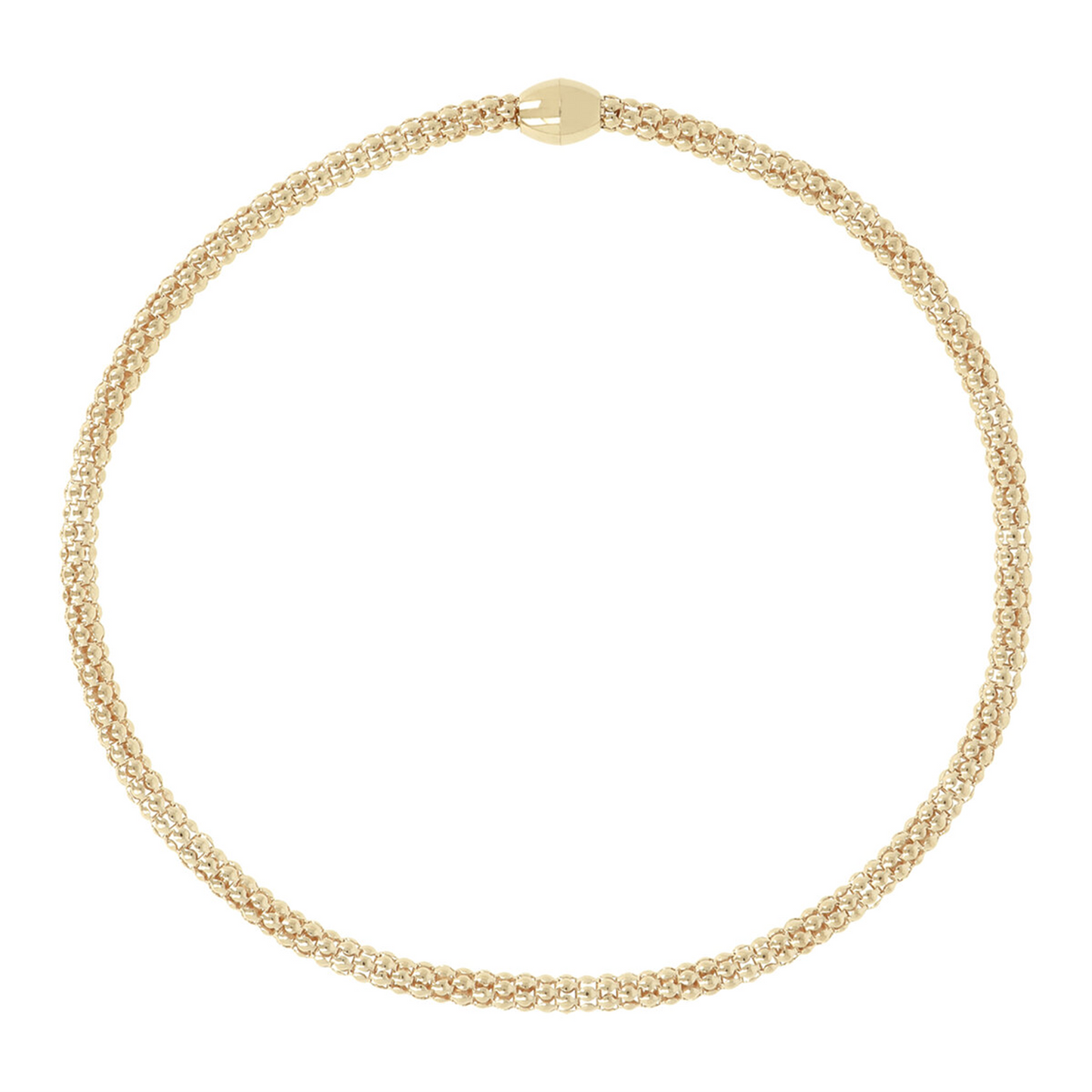 Bronzallure Gold Plated Popcorn Link Necklet With Magnetic Clasp
