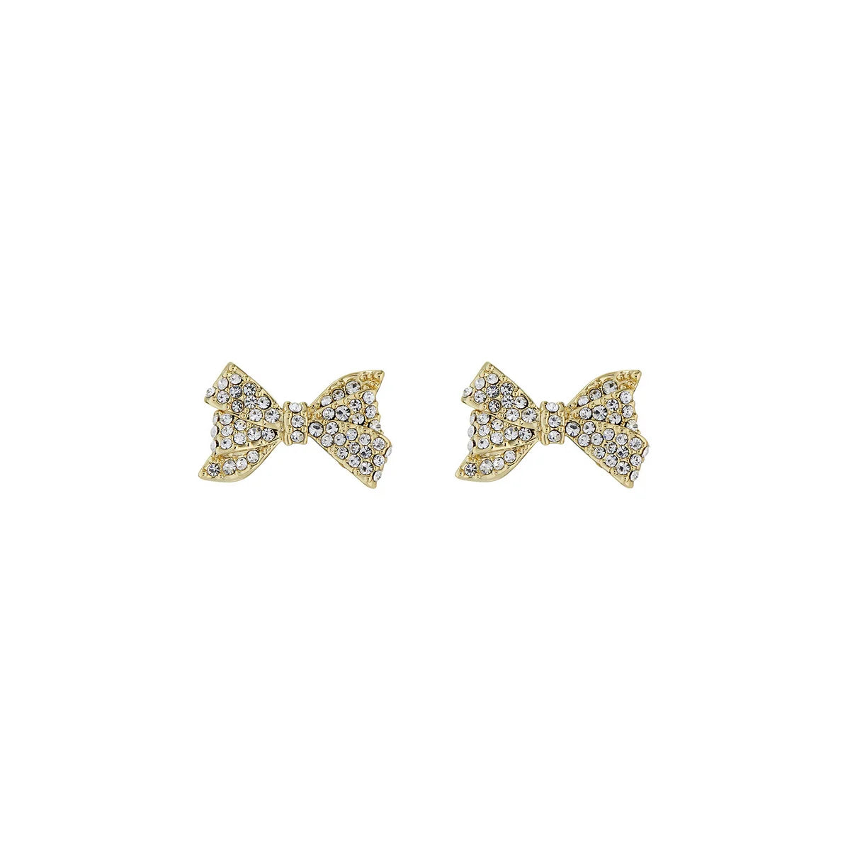 ted baker barseta: crystal bow stud earrings gold tone, clear crystal