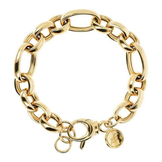 Bronzallure Gold Plated Oval and Round Link Bracelet