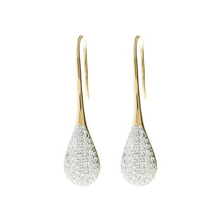 Bronzeallure Gold Plated Pave CZ Long Drop