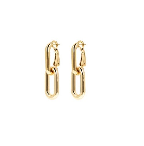 Bronzeallure Gold Plated Paperlink Drop Earrings