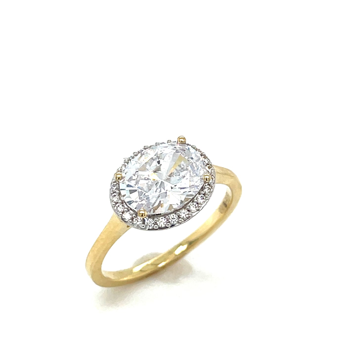 9ct Cubic Zirconia Oval Cluster  Dress Ring