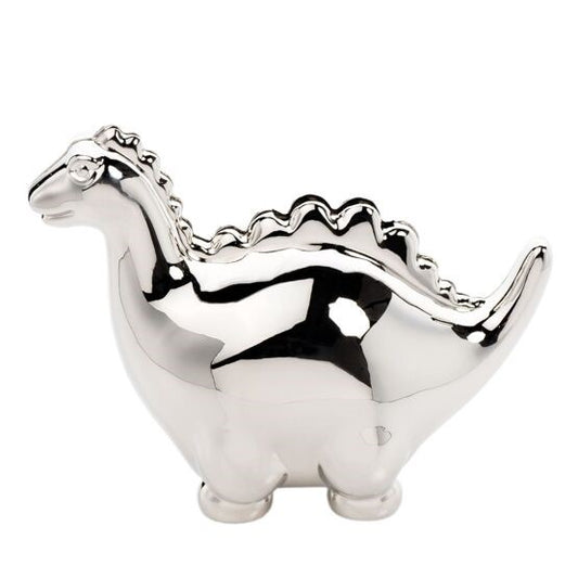 Silver Plated Dinosaur Money Box