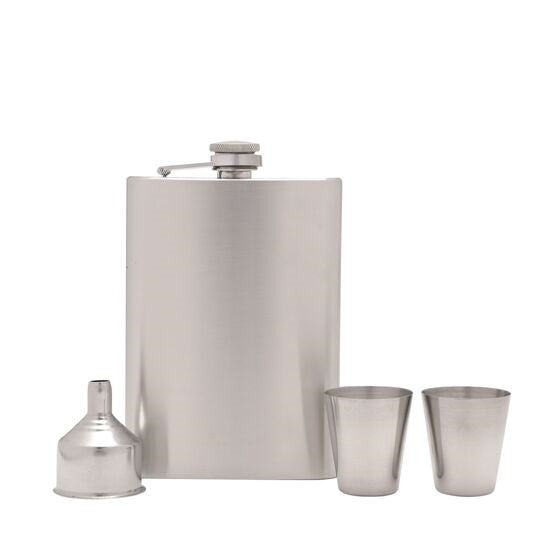 Stainless Steel Hip Flask with Funnel and Two Cups