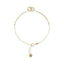 9ct Open Double Polished Heart Bracelet