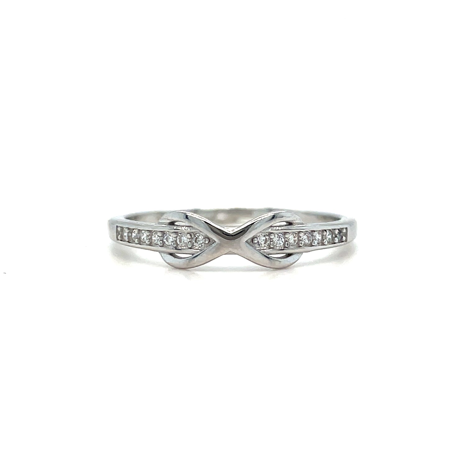 Sterling Silver CZ Infinity Ring