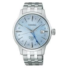 Gents Stainless Steel Seiko Presage Cocktail Time Light Blue Automatic Watch