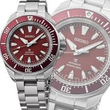 Seiko Prospex 4R Red Samurai Diver Stainless Steel Bracelet Automatic Watch