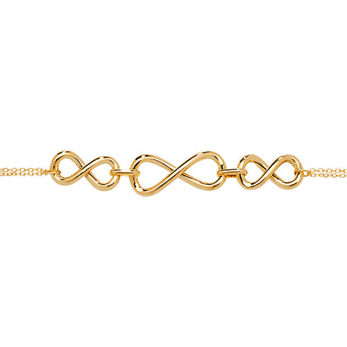 9ct Yellow Gold Triple Infinity Link Bracelet