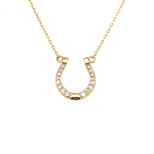 9ct Cubic Zirconia Horseshoe Necklet