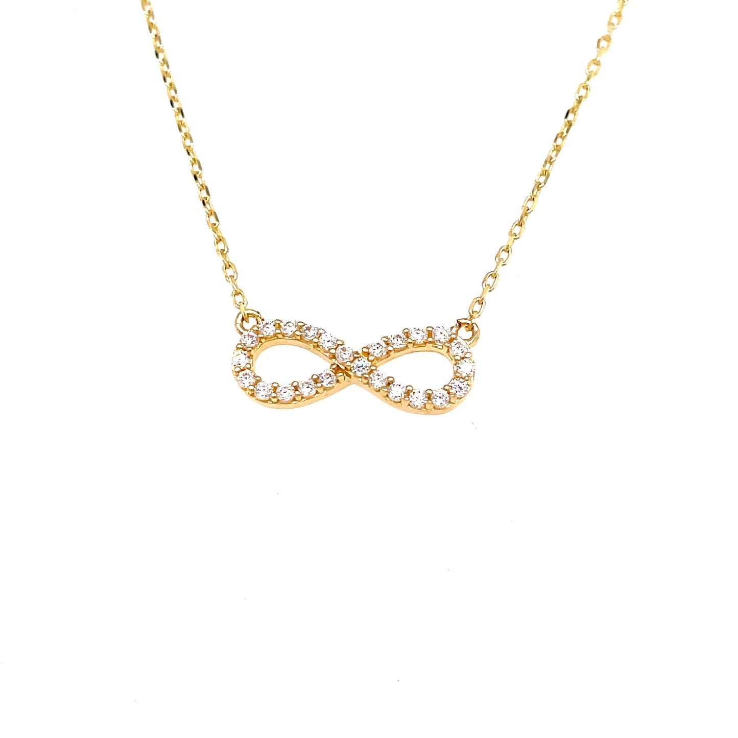 9ct Cubic Zirconia Infinity Symbol  18'' Necklet