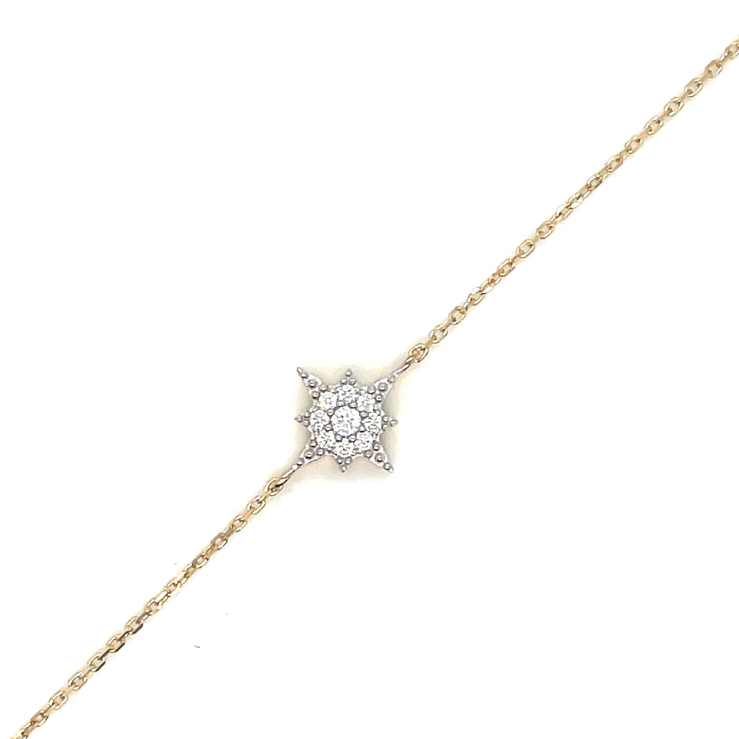 9ct Yellow Gold CZ Set North Star Bracelet