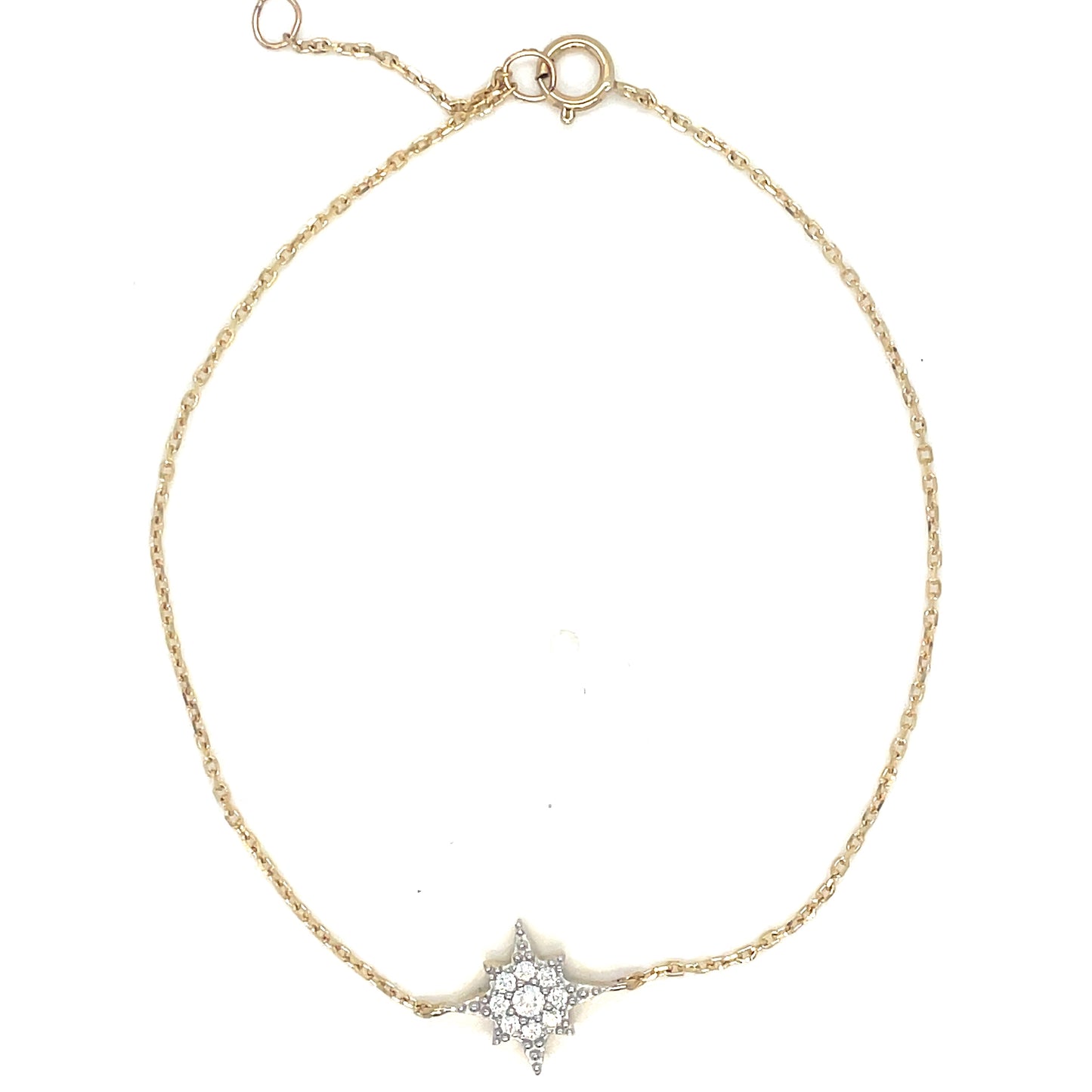 9ct Yellow Gold CZ Set North Star Bracelet