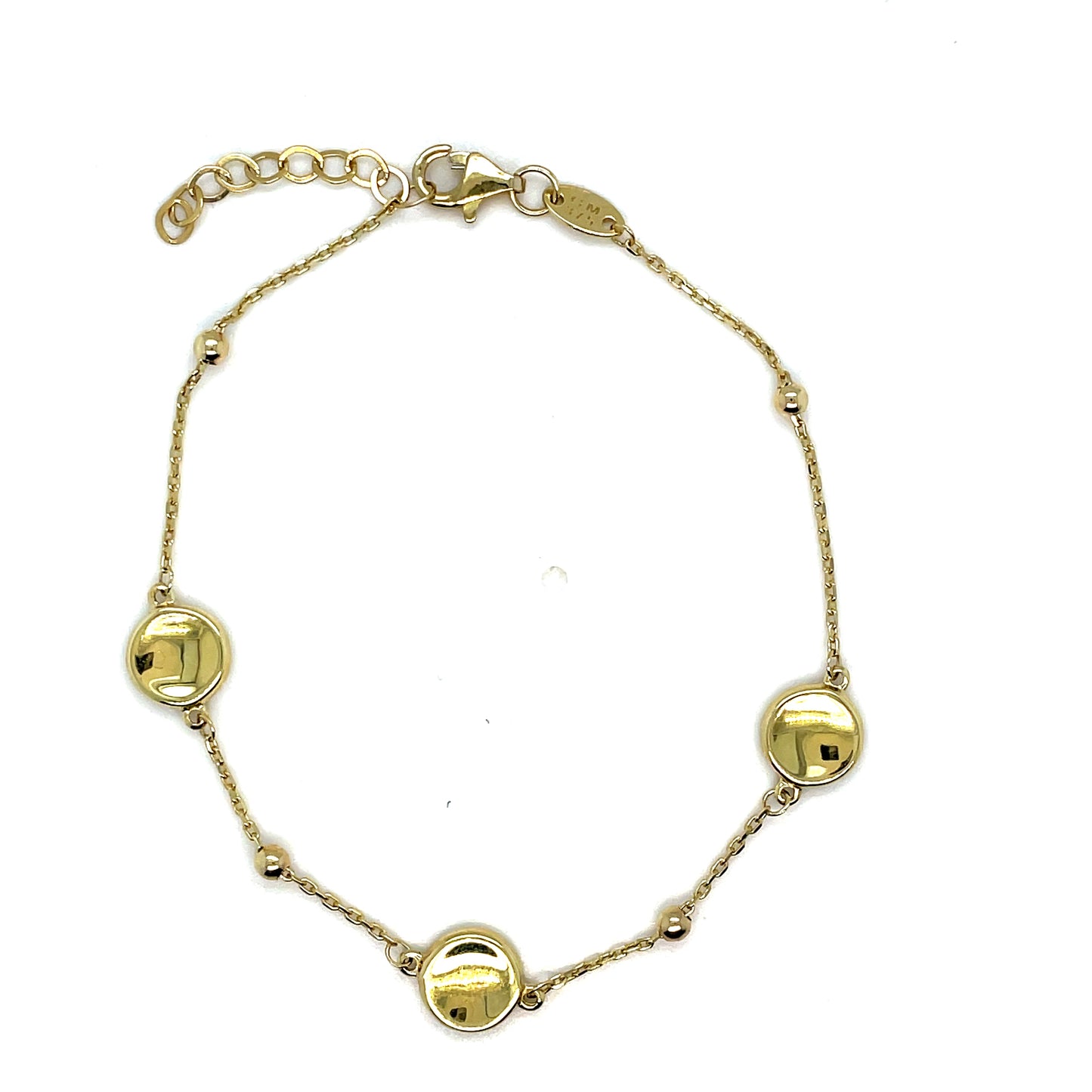 9ct Polished Disc and Ball Bracelet