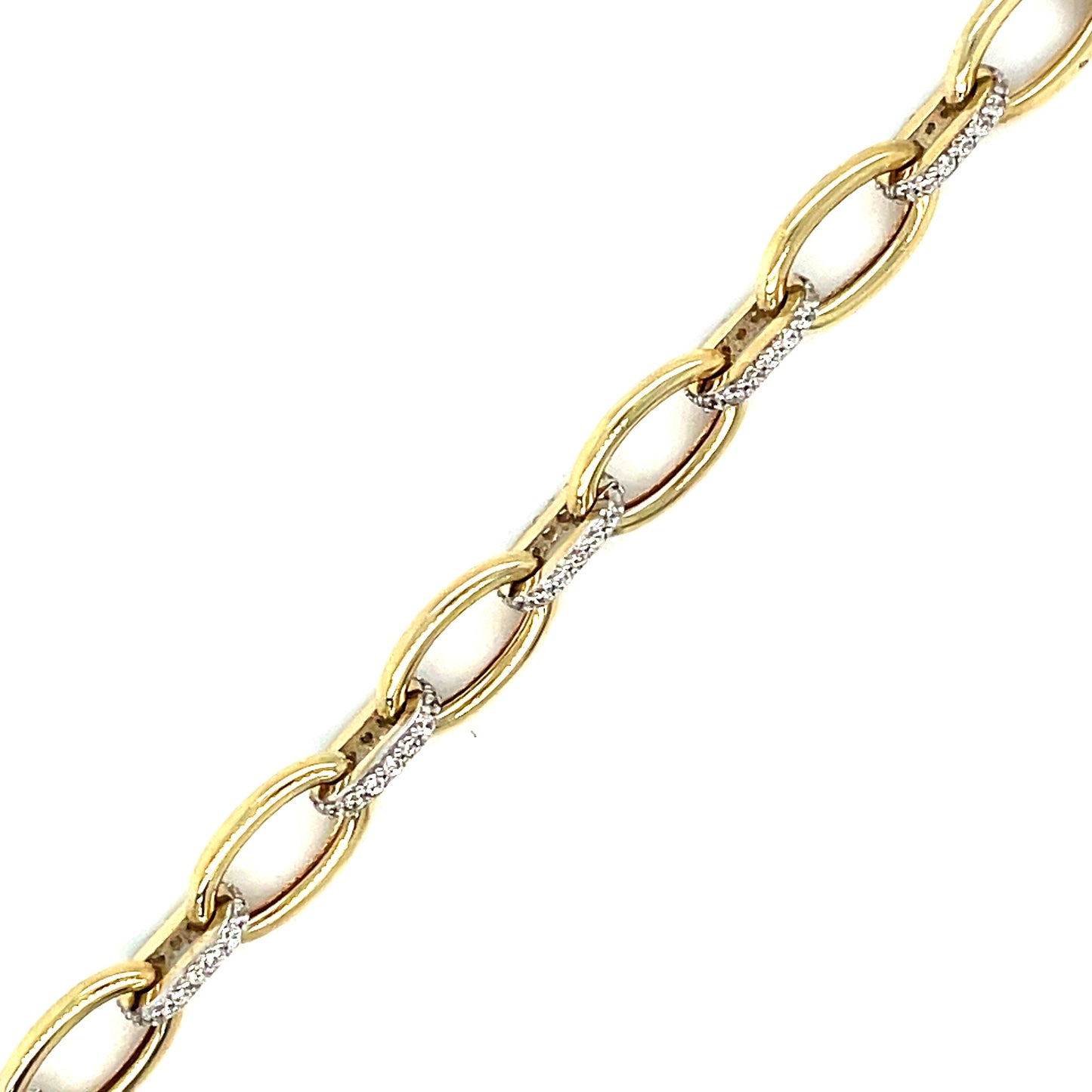 9ct Open Oval Cubic Zirconia Link Bracelet