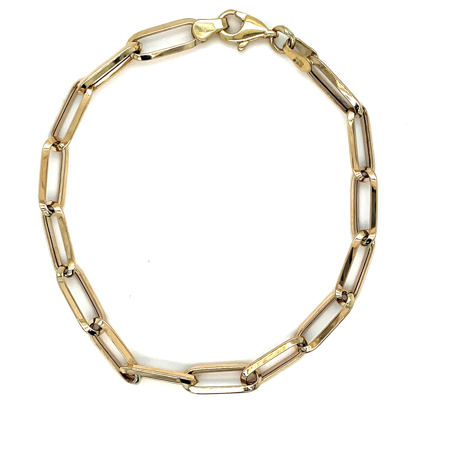 9ct Polished Open Rectangular Link Bracelet