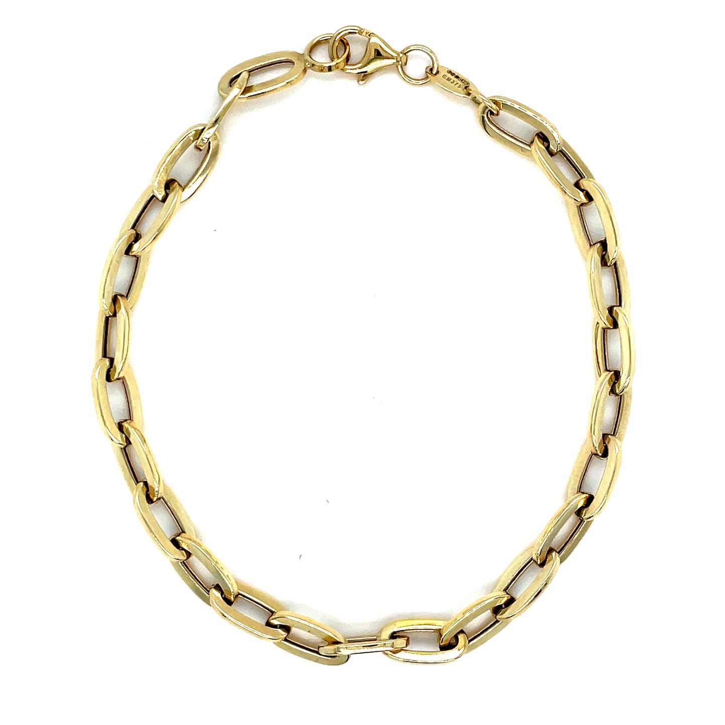 9ct Polished Oval Link Bracelet