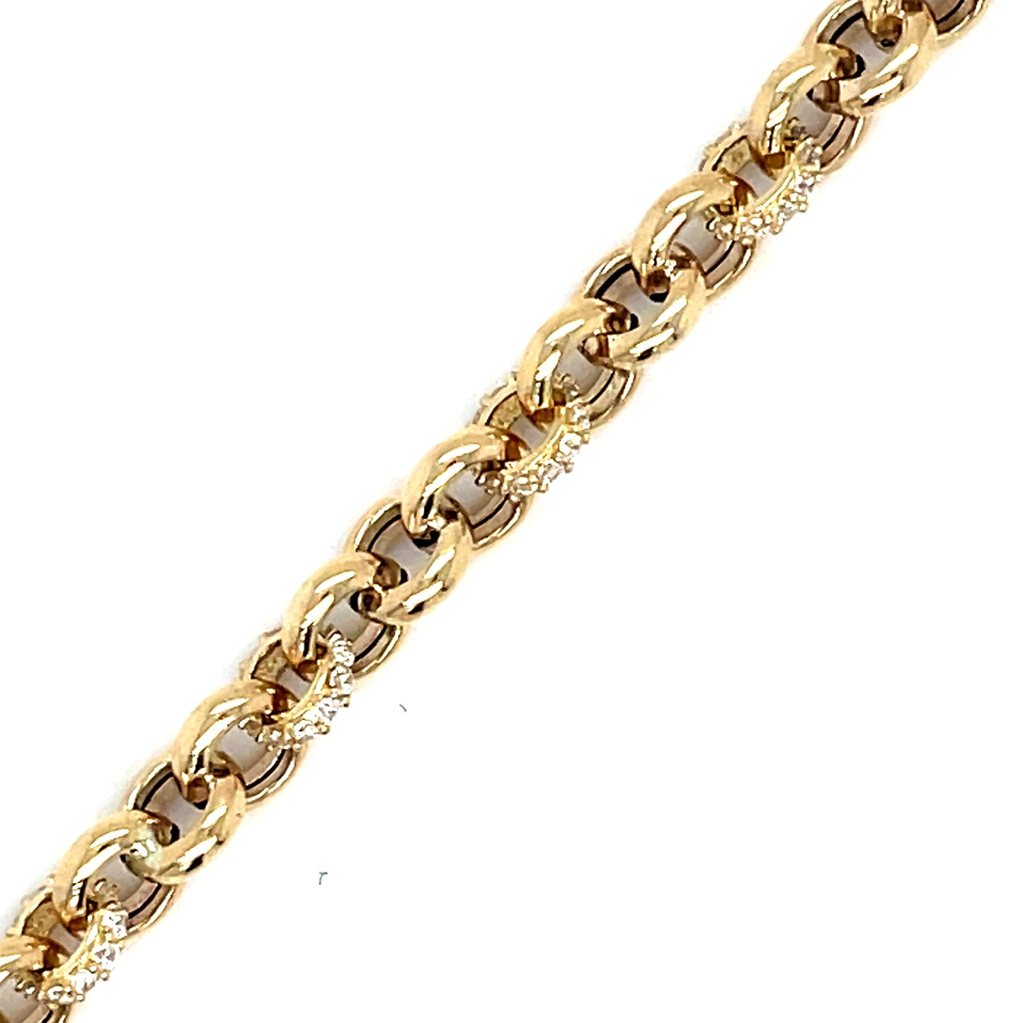 9ct Polished and Cubic Zirconia Belcher Link bracelet