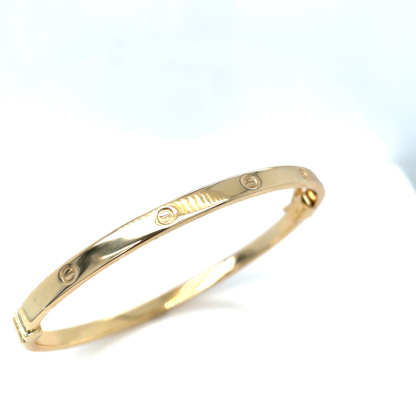 9ct Bangle With Screw Detail