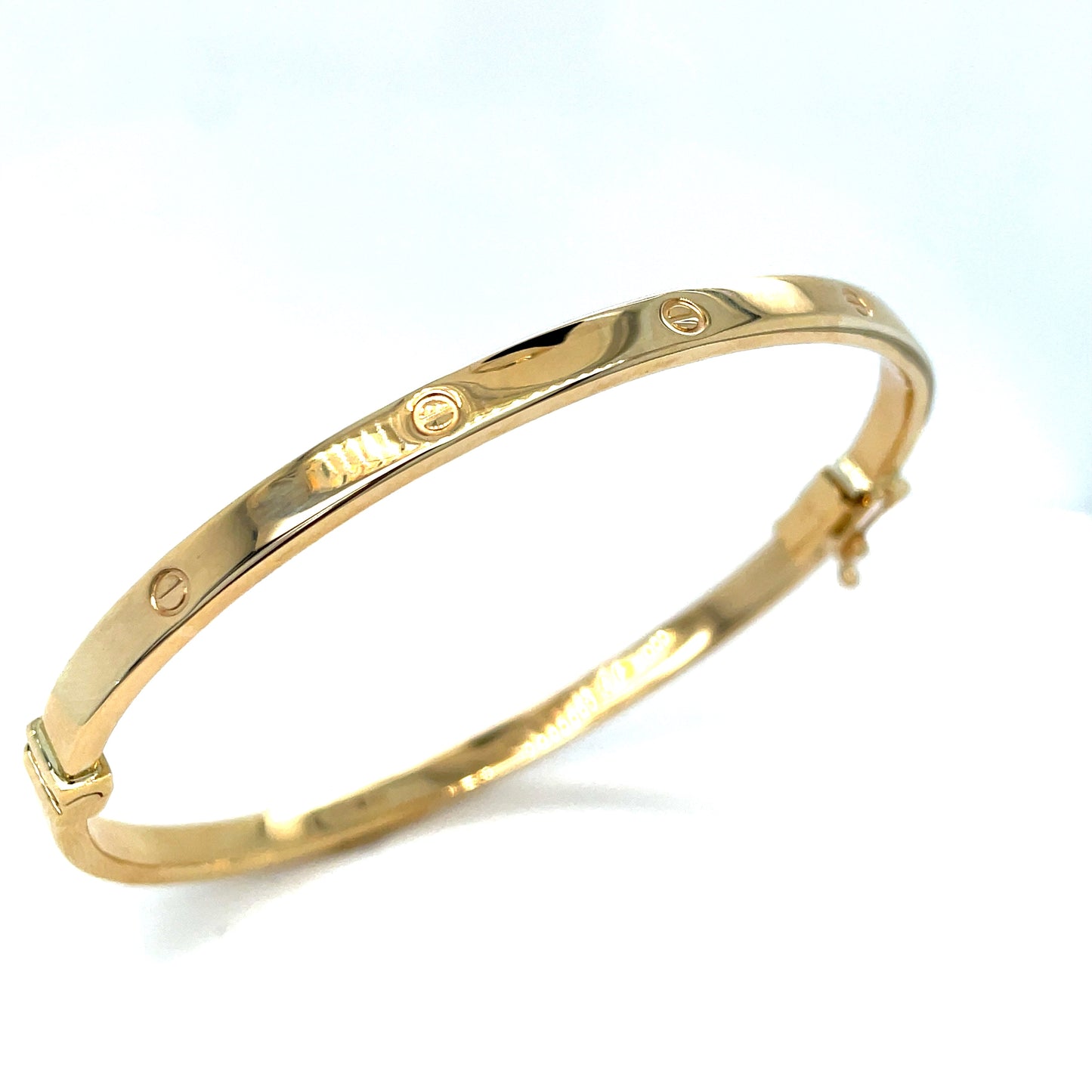 9ct Bangle With Screw Detail