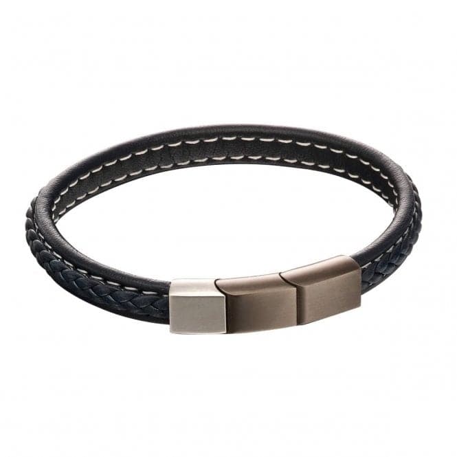 Fred Bennet Brown Leather Plait Bracelet