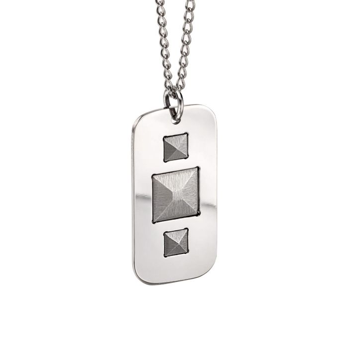 Fred Bennett Dog Tag Pendant with Pyramid Detail