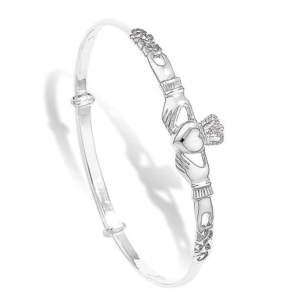 Sterling Silver Lades Claddagh Bangle