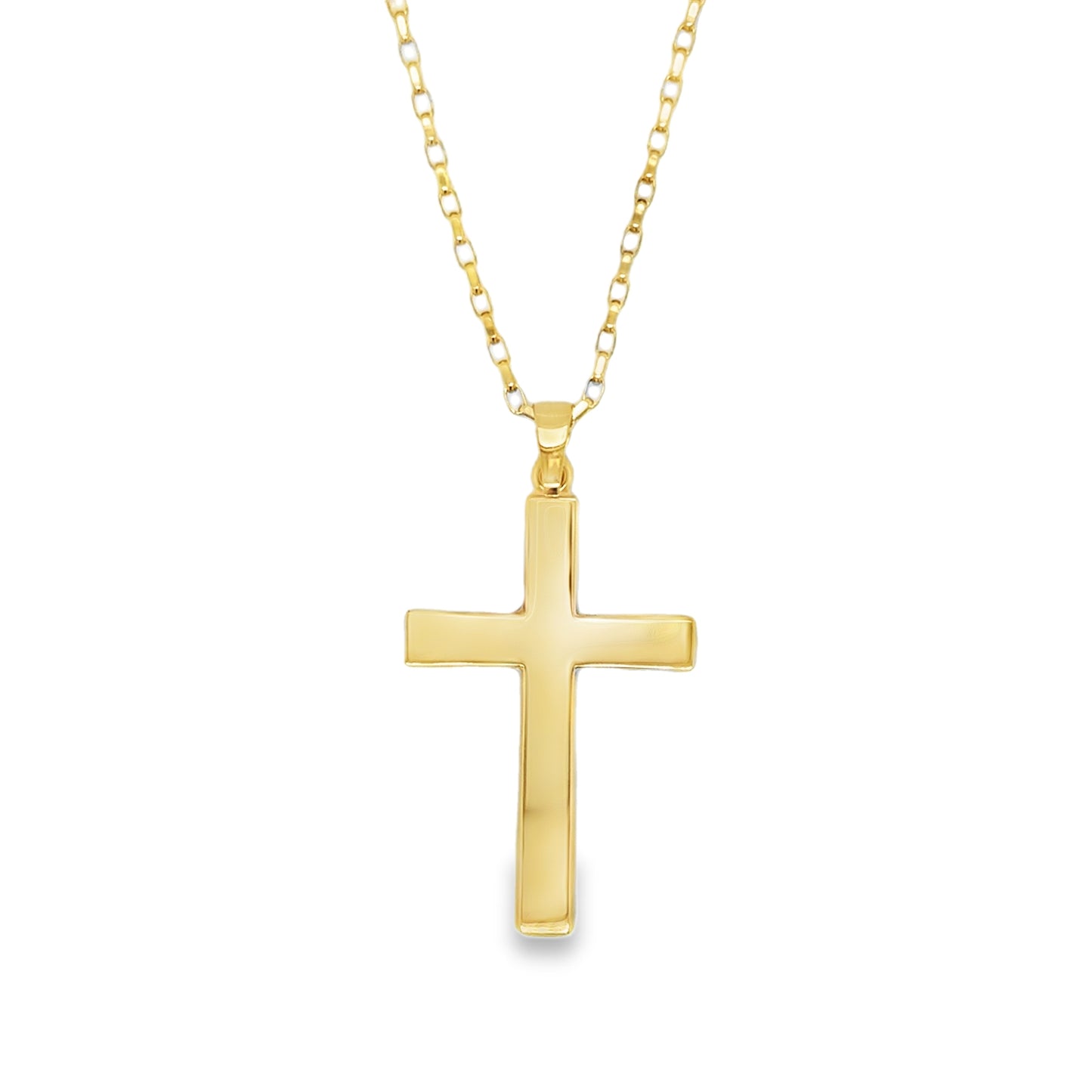 9ct Plain Polished Cross 27x17mm 0.8g