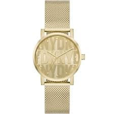 Ladies Rolled Gold DKNY Soho Meche Strap Watch With Logo Dial
