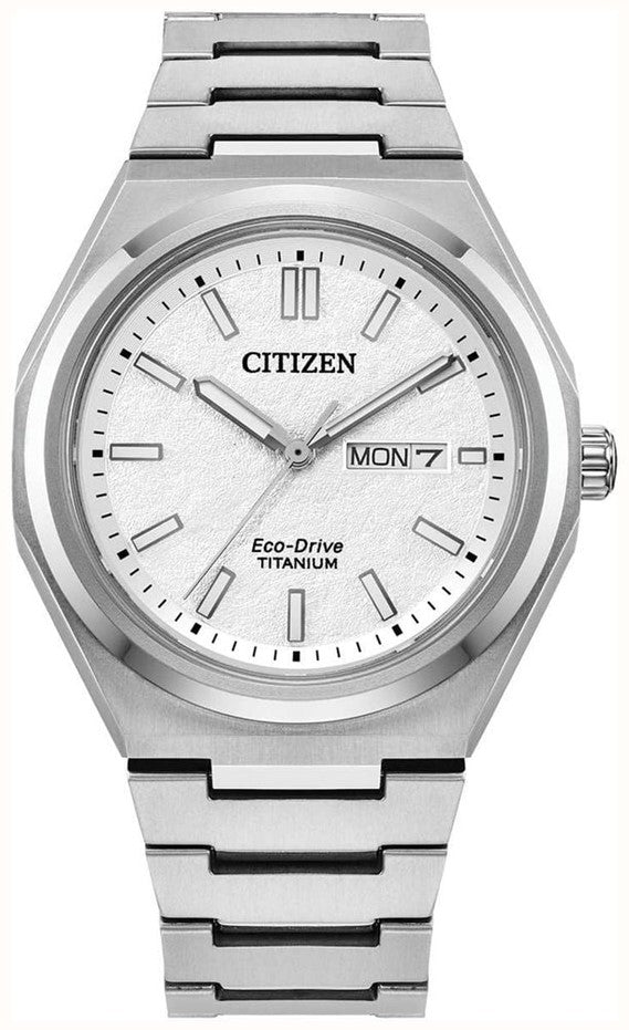 Gents Citizen Forza Super Titanium Textured White Dial