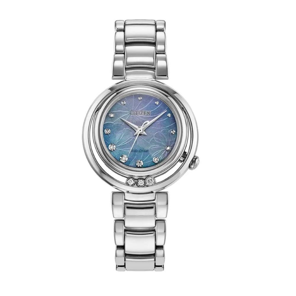 Ladies Citizen L Arcly Diamond Set Blue Mother Of Pearl Dial