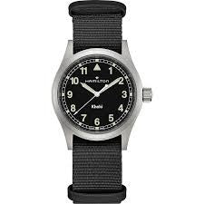 Gents Stainless Steel Hamilton Khaki Field Black 38mm Quartz Watch