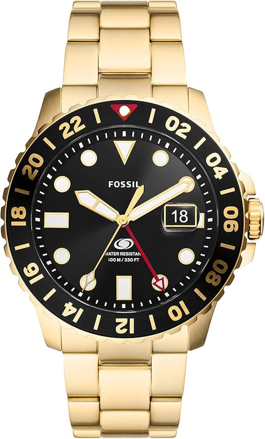 Gents Fossil GMT Black Dial Watch