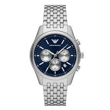 Gents Stainless Steel Armani Antonio Blue Chronograph Dial Watch