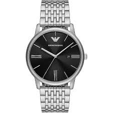 Gents Stainless Steel Armani Black Dial Watch