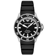 Gents Stainless Steel Armani Sea Explorer With Black Dial