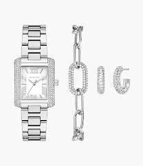 Ladies Stainless Steel Michael Kors Emery Bracelet, Earring & Watch Set