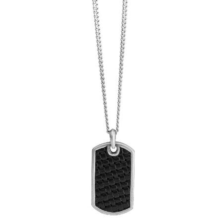 Gents Steelwear Steel Dog Tag with Textured Chrome Centre