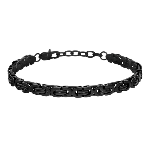 Gents Steelwear Black Byzantine Link Bracelet