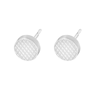 Gents Steelwear Stainless Steel Round Textured Stud Earrings