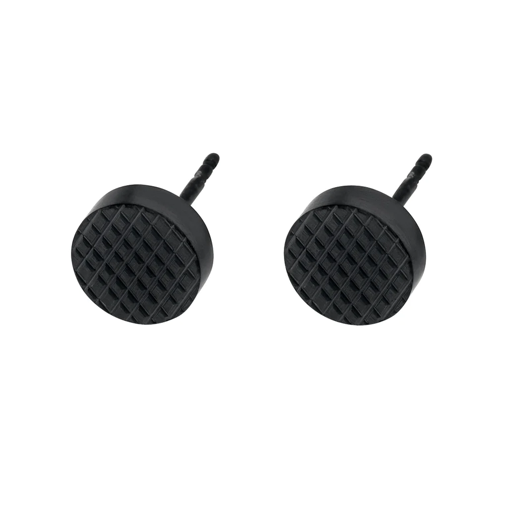 Gents Steelwear Stainless Steel Round Textured Stud Earrings