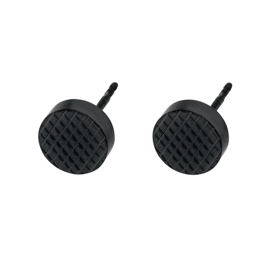 Gents Steelwear Stainless Steel Round Textured Stud Earrings